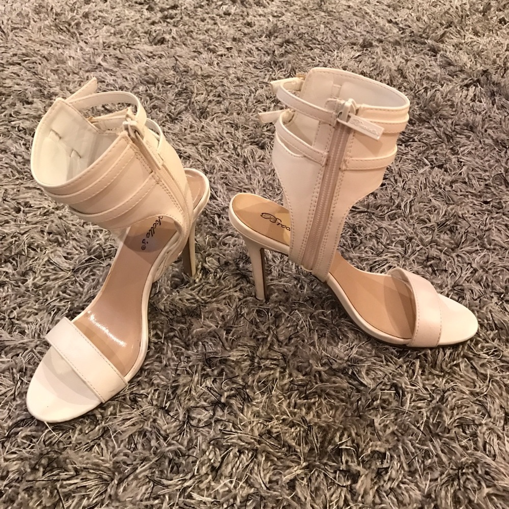 LULU's Milan 11 White Ankle Cuff Dress Sandals